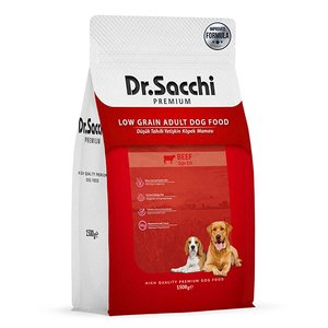 Dr.Sacchi  Premıum Düşük Tahıllı Sığır Etli Yetişkin Köpek Maması 1.5 kg