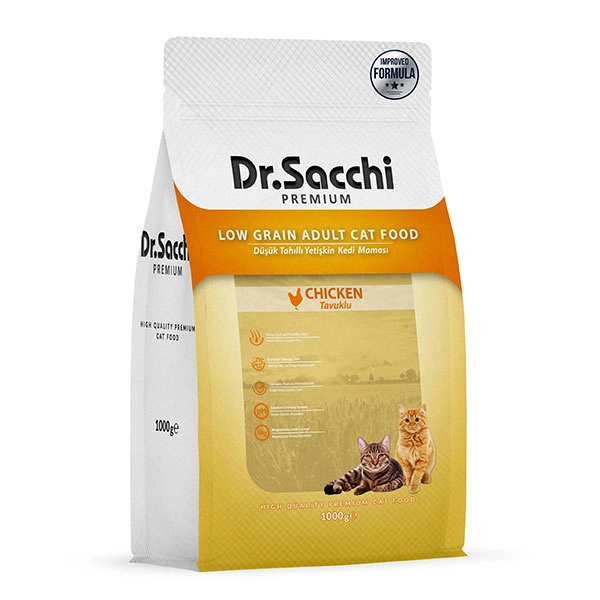 Dr.Sacchı Premıum Düşük Tahıllı Tavuklu Yetişkin Kedi Maması 1 Kg - 1