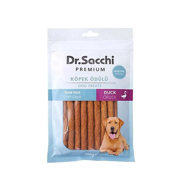 Dr.Sacchi Premium Ördekli Çubuk Tahılsız Köpek Ödülü 5'' (10'lu) 110 g - 1