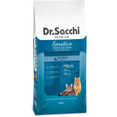 Dr.Sacchi Premium Sensitive Somonlu Kedi Maması 15 KG - 1