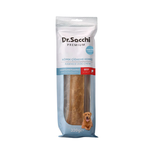 Dr.Sacchi Premium Sığır Derisi Doğal Press Kemik Tahılsız Köpek Ödülü 12'' 320 g - 1