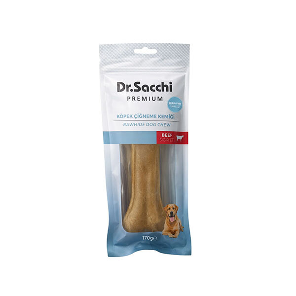 Dr.Sacchi Premium Sığır Etli Doğal Sığır Derisi Press Kemik Tahılsız Köpek Ödülü 170 gr - 1