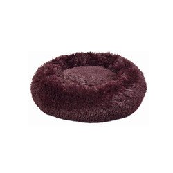 Dubex Ponchik Peluş Yuvarlak Kedi Yatağı Bordo S