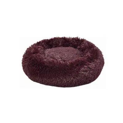 Dubex Ponchik Peluş Yuvarlak Kedi Yatağı Bordo S - 1