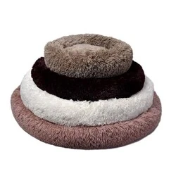 Dubex Ponchik Peluş Yuvarlak Kedi Yatağı Bordo S - 2