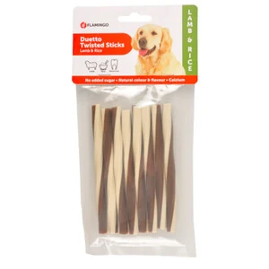 Flamingo Duetto Kuzulu ve Pirinçli Çubuk Köpek Ödül Maması 85 Gr