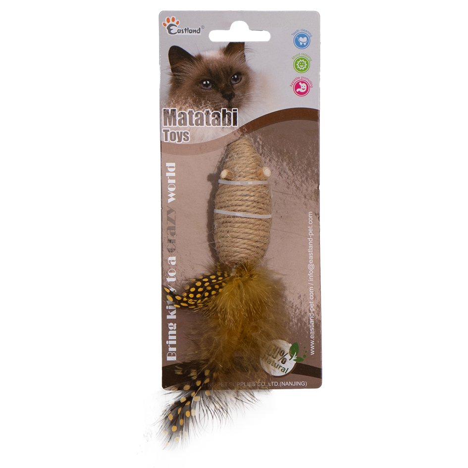 Eastland İpli Tüylü Çıngıraklı Fare Kedi Oyuncağı - 1