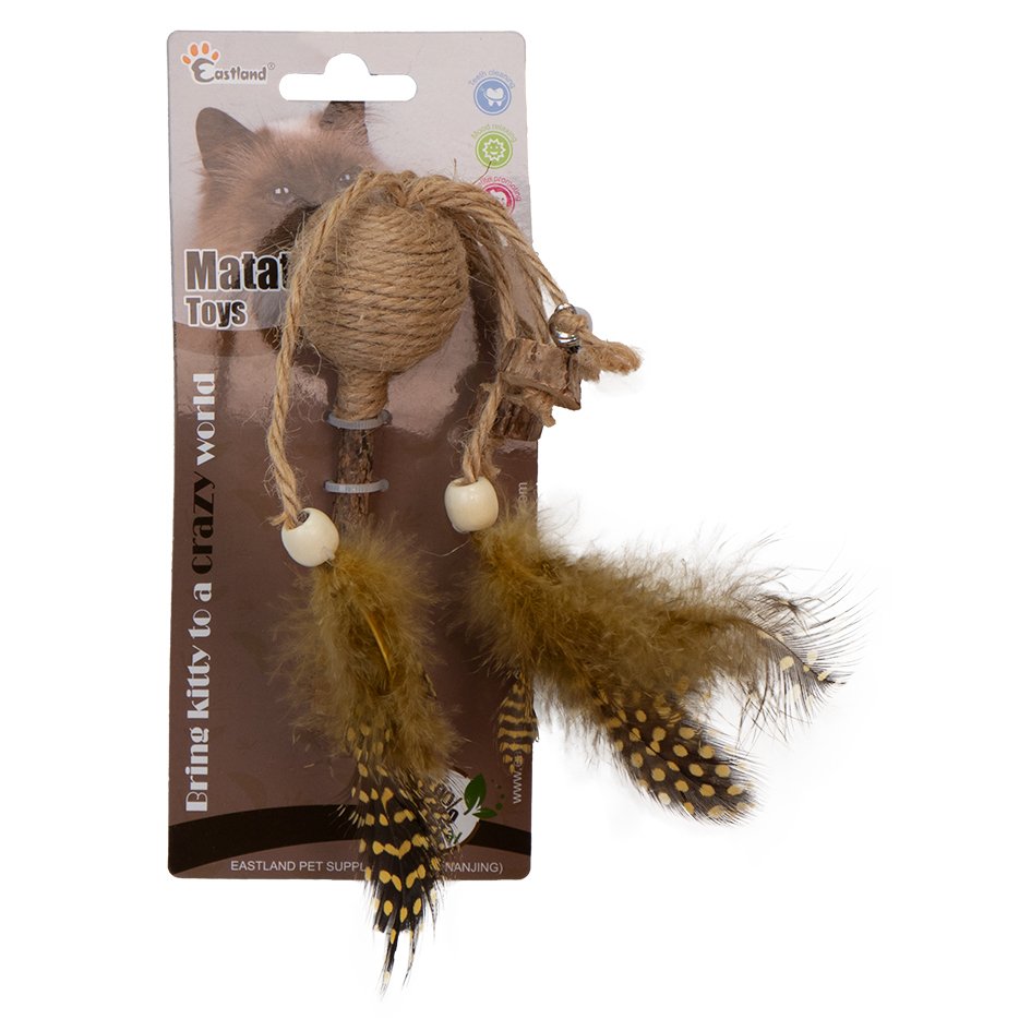 Eastland İpli Tüylü Çıngıraklı Lolipop Kedi Oyunca - 1