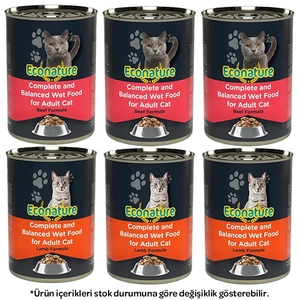 Econature Karışık Kedi Yaş Maması 400 gr X 6 Adet