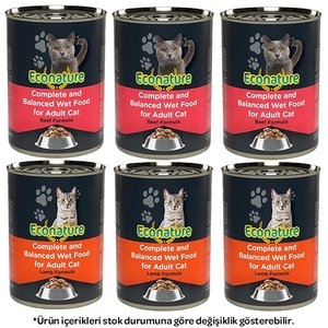 Econature Karışık Kedi Yaş Maması 400 gr X 6 Adet