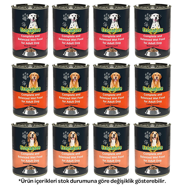 Econature Karışık Köpek Yaş Maması 400 gr X 12 Adet - 1