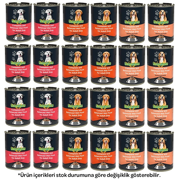 Econature Karışık Köpek Yaş Maması 400 gr X 24 Adet - 1