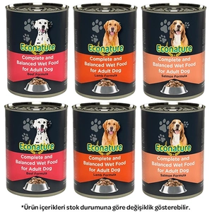 Econature Karışık Köpek Yaş Maması 400 gr X 6 Adet