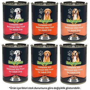 Econature Karışık Köpek Yaş Maması 400 gr X 6 Adet