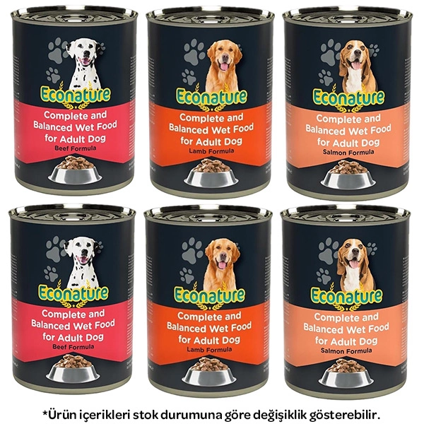 Econature Karışık Köpek Yaş Maması 400 gr X 6 Adet - 1
