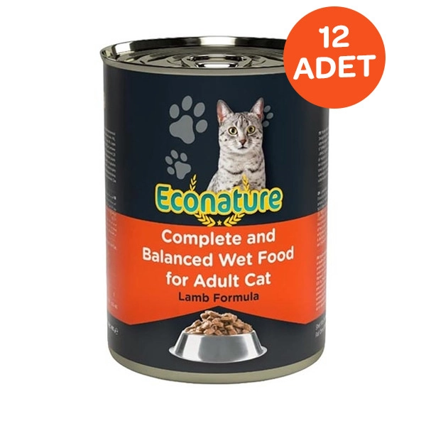 Econature Kuzu Etli Yetişkin Kedi Konservesi 400 Gr x 12 Adet - 1