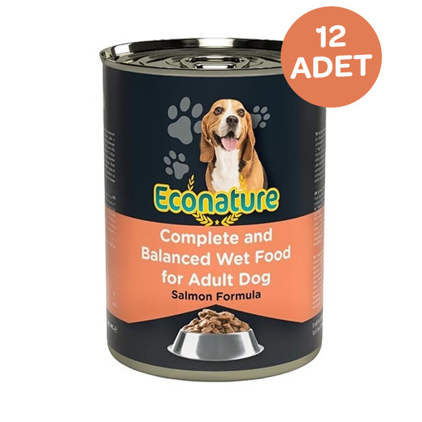 Econature Somonlu Yetişkin Köpek Yaş Maması 400 Gr x 12 Adet - 1