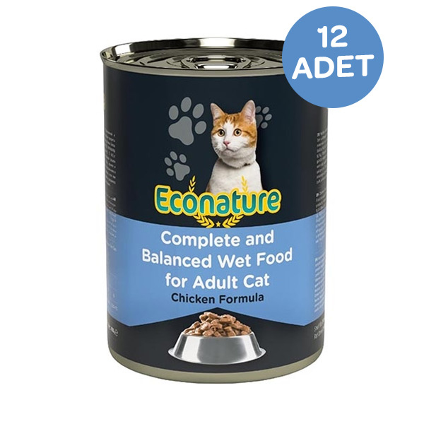 Econature Tavuk Etli Yetişkin Kedi Yaş Maması 400 Gr x 12 Adet - 1