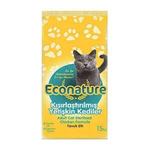 Econature Tavuklu Kısırlaştırılmış Kedi Maması 15 Kg