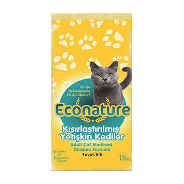 Econature Tavuklu Kısırlaştırılmış Kedi Maması 15 Kg - 1