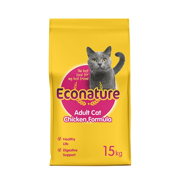Econature Yetişkin Kuru Kedi Maması (Adult Cat) Sarı Ambalaj Tavuk Etli 15 KG - 1