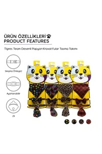 Tigres Team Ekose Desenli Papyon-Kravat-Fular Kedi Tasma Takımı - 2