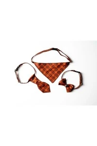 Tigres Team Ekose Desenli Papyon-Kravat-Fular Kedi Tasma Takımı - 3