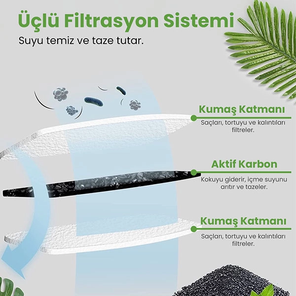 Electron 3.2 L Tekli Paslanmaz Çelik Kedi Köpek İçin Otomatik Su Pınarı - 9