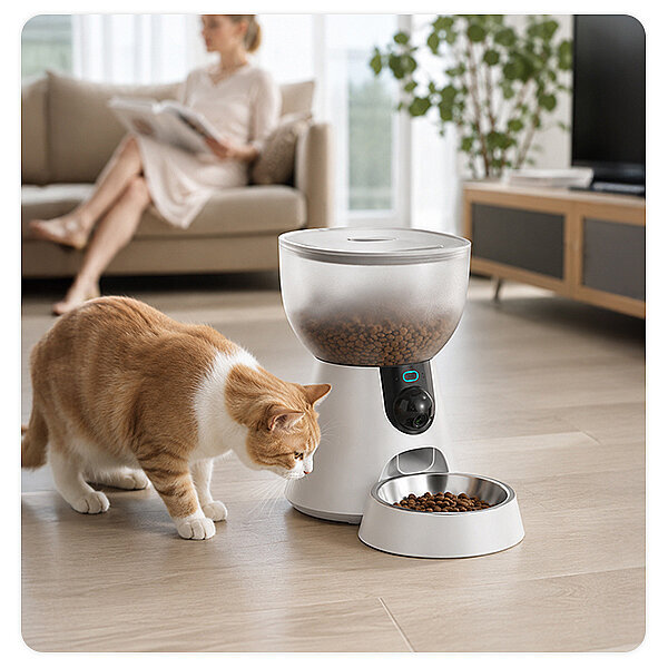 Electron 4L HD Kameralı, Uygulama Kontrollü, Zaman Ayarlı, Kedi ve Köpekler İçin Akıllı Otomatik Mama Kabı - 6