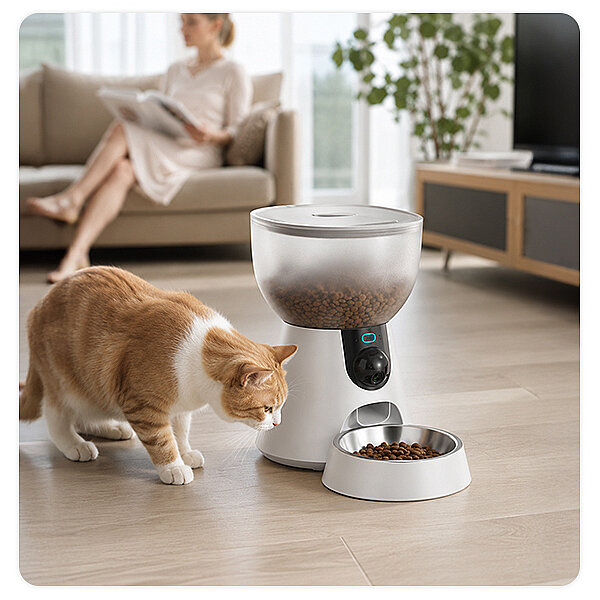Electron 4L HD Kameralı, Uygulama Kontrollü, Zaman Ayarlı, Kedi ve Köpekler İçin Akıllı Otomatik Mama Kabı - 6
