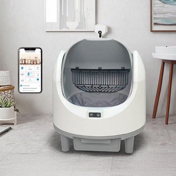 Electron Akıllı Açık Kasa Otomatik Kedi Tuvaleti – Sessiz Motorlu, Koku Gidericili, UV Sterilizasyonlu - 3