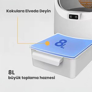 Electron Akıllı Açık Kasa Otomatik Kedi Tuvaleti – Sessiz Motorlu, Koku Gidericili, UV Sterilizasyonlu - 4