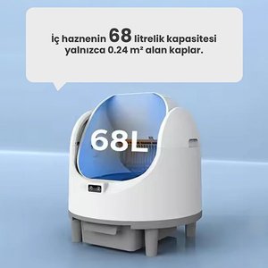 Electron Akıllı Açık Kasa Otomatik Kedi Tuvaleti – Sessiz Motorlu, Koku Gidericili, UV Sterilizasyonlu - 9