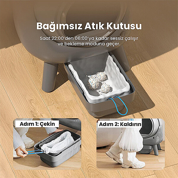 Electron Akıllı Otomatik Kedi Tuvaleti – 50L, UV Temizleme, Akıllı Sensörlü,Kompakt Tasarım - 8