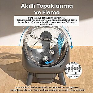 Electron Akıllı Otomatik Kedi Tuvaleti – 50L, UV Temizleme, Akıllı Sensörlü,Kompakt Tasarım - 9