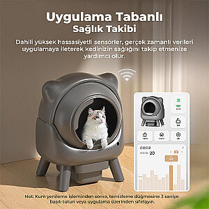 Electron Akıllı Otomatik Kedi Tuvaleti – 50L, UV Temizleme, Akıllı Sensörlü,Kompakt Tasarım - 10