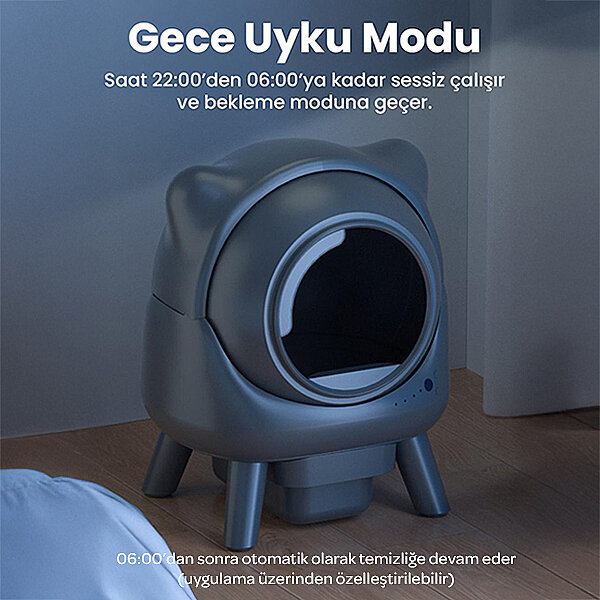 Electron Akıllı Otomatik Kedi Tuvaleti – 50L, UV Temizleme, Akıllı Sensörlü,Kompakt Tasarım - 7