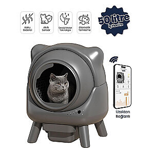 Electron Akıllı Otomatik Kedi Tuvaleti – 50L, UV Temizleme, Akıllı Sensörlü,Kompakt Tasarım - 2
