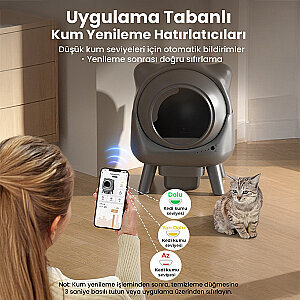Electron Akıllı Otomatik Kedi Tuvaleti – 50L, UV Temizleme, Akıllı Sensörlü,Kompakt Tasarım - 12