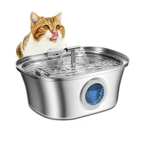 Electron Çift Çeşmeli Paslanmaz Çelik Kedi ve Köpekler İçin Otomatik Su Pınarı 3.2 L