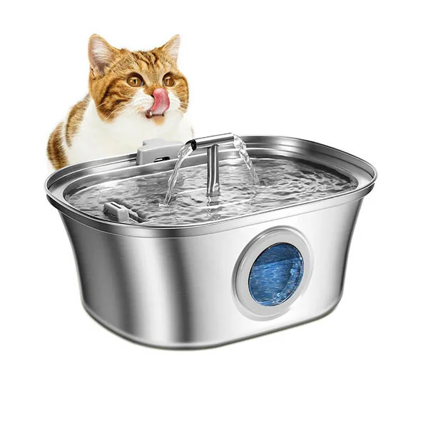 Electron Çift Çeşmeli Paslanmaz Çelik Kedi ve Köpekler İçin Otomatik Su Pınarı 3.2 L - 1