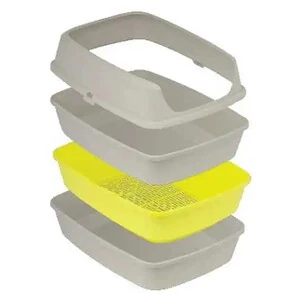 Moderna 4 Katlı Elekli Kedi Tuvaleti Gri/Sarı 50x38x24 cm - 2