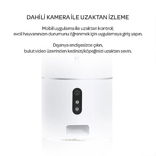 ELS Pet Kameralı Wi-Fi Bağlantılı Otomatik Kedi ve Köpek Mama Kabı 4 L - 2