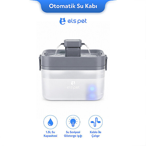 ELS Pet Kare Kedi ve Köpek Su Pınarı 1,5 L - 1