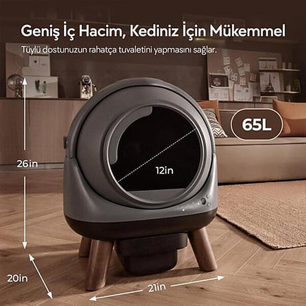 ELS Pet Otomatik Koku Kontrollü Akıllı Kedi Tuvaleti - 4