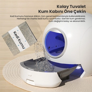 Els Pet Uzay Kasa Otomatik Kedi Tuvaleti 2. Nesil Smart Pro Akıllı Otomatik Kedi App Kontrol , Uv Temizleme - 2