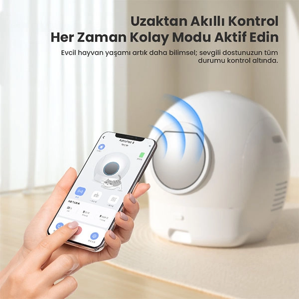 Els Pet Uzay Kasa Otomatik Kedi Tuvaleti 2. Nesil Smart Pro Akıllı Otomatik Kedi App Kontrol , Uv Temizleme - 3