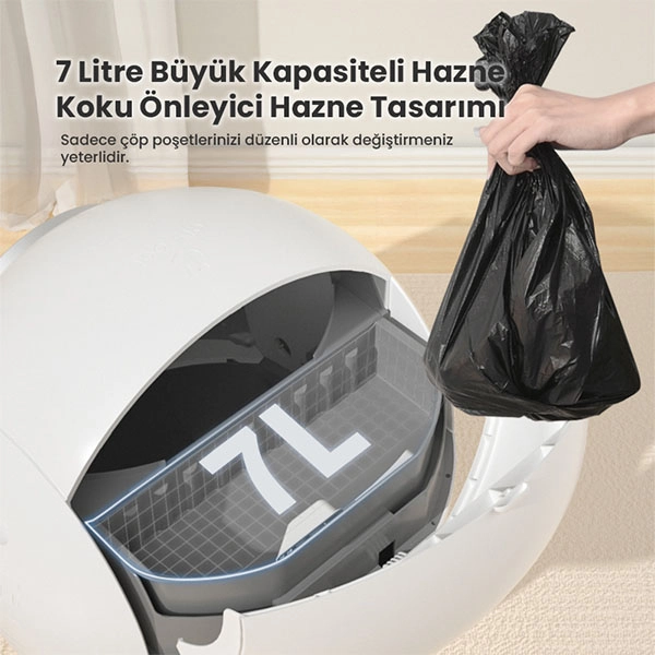 Els Pet Uzay Kasa Otomatik Kedi Tuvaleti 2. Nesil Smart Pro Akıllı Otomatik Kedi App Kontrol , Uv Temizleme - 4