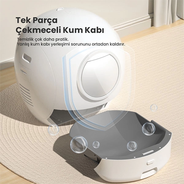 Els Pet Uzay Kasa Otomatik Kedi Tuvaleti 2. Nesil Smart Pro Akıllı Otomatik Kedi App Kontrol , Uv Temizleme - 5