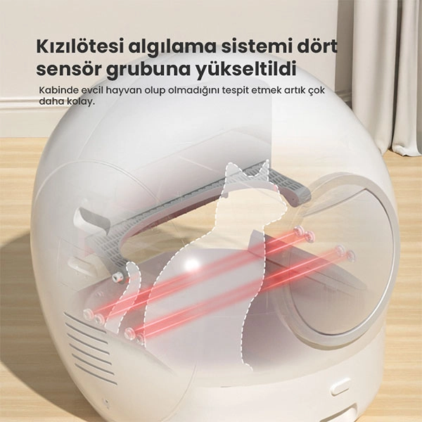 Els Pet Uzay Kasa Otomatik Kedi Tuvaleti 2. Nesil Smart Pro Akıllı Otomatik Kedi App Kontrol , Uv Temizleme - 6